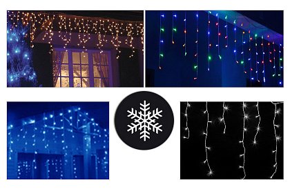 InInstalație luminoasă LED de Crăciun, de exterior - ploaie - 20 metri